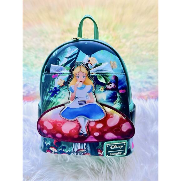 *NEW LE* Loungefly Disney Alice In Wonderland Fiction Collection Mini Backpack - Picture 1 of 4